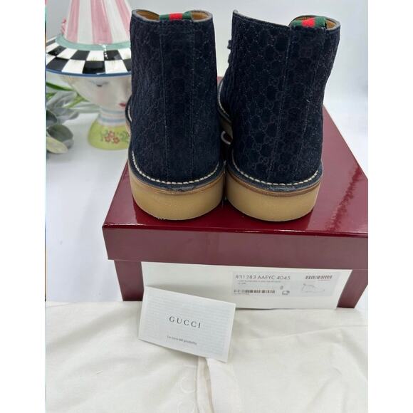 Men\'s Gucci MOREAU GG suede ankle boots size 8 fits 8.5 US made in Italy main image 11